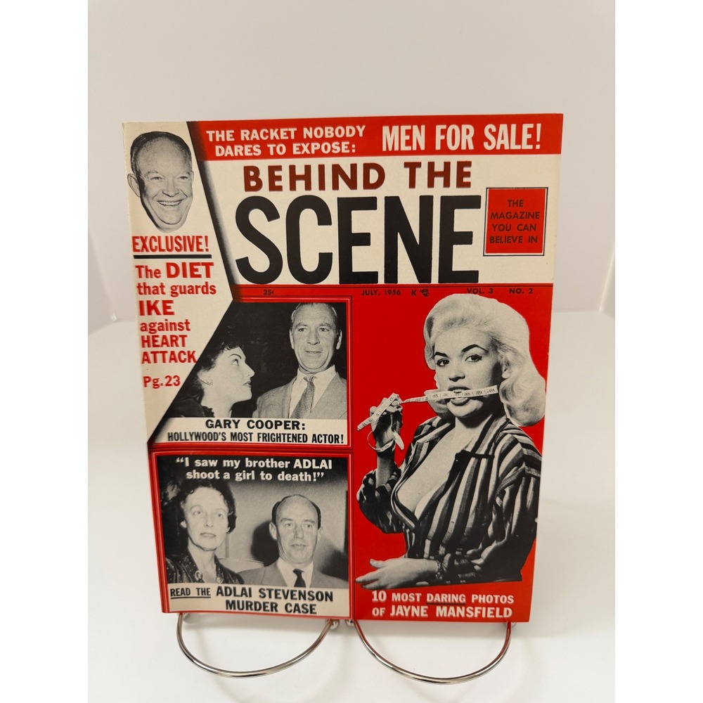 Vintage Behind the Scene Magazine July 1956 Jayne Mansfield Gary Cooper